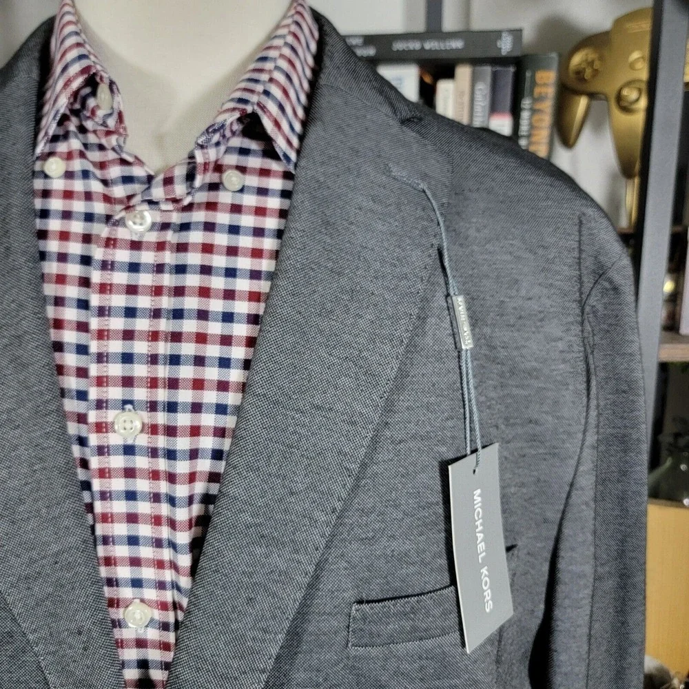 Michael Kors KIMBLE Men's Unstructured Blazer Charcoal Size‎ 52R SLIM FIT NEW